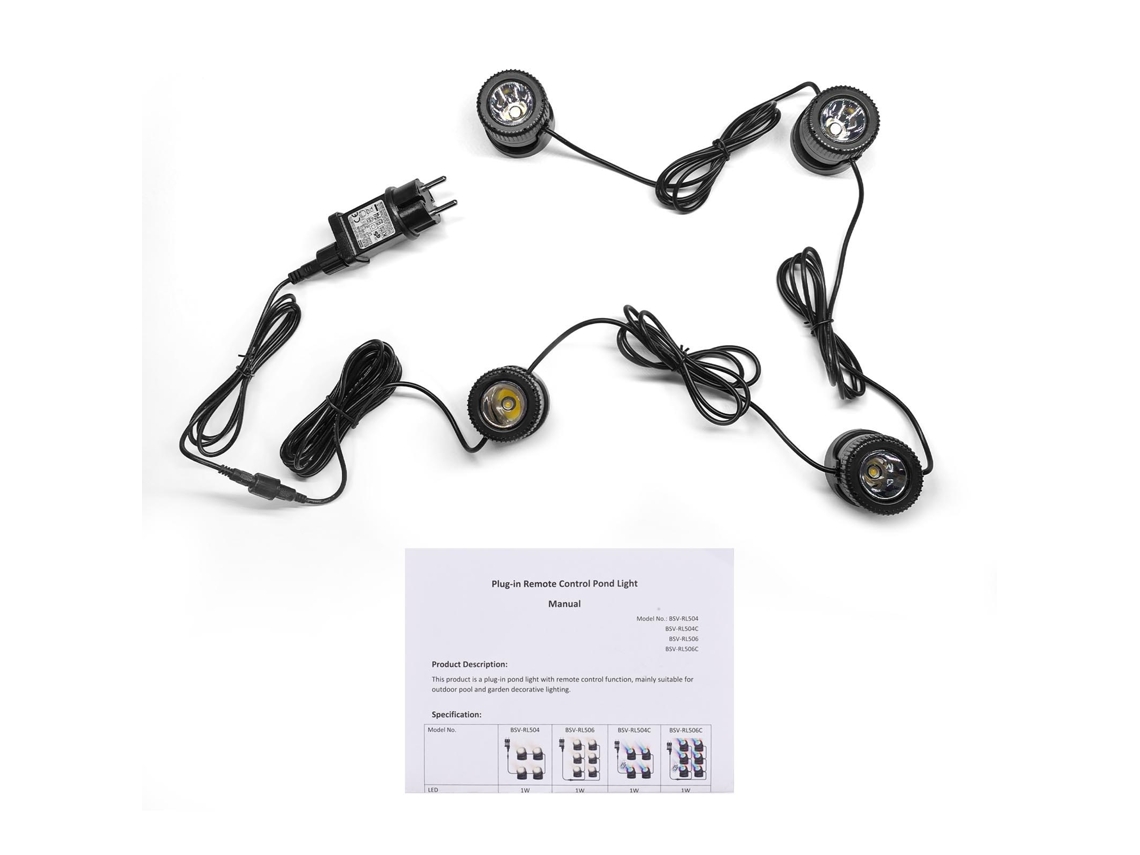 2026-set De 4 Luces Led Sumergibles De Lago Ip68 Impermeables Con Temporizador Y Cabeza Ajustable Para Jardín Piscina Fuente 220v Plug Ue