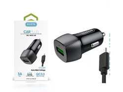 Cargador Auto ACCETEL CC284 Negro