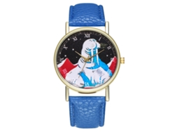 Reloj De Pulsera Unisex De Cuarzo Con Correa De Piel Sintética, Estilo Sencillo, Azul Marino.