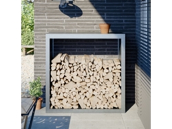 Leñero de acero galvanizado de 100 x 40 x 100 cm LOVELY HOME