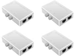 4 Conmutadores De Red Ethernet Lan Rj45 De 2 Puertos, Adaptador Divisor De Doble Puerto
