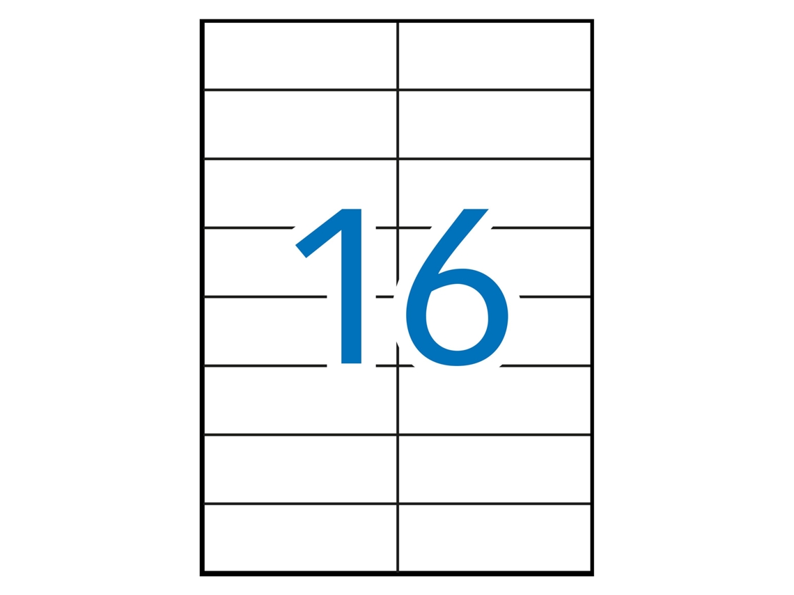 Pegatina Etérea Permanente A4 Recta 10 Hojas APLI (Blanco - 105 X 37 mm)