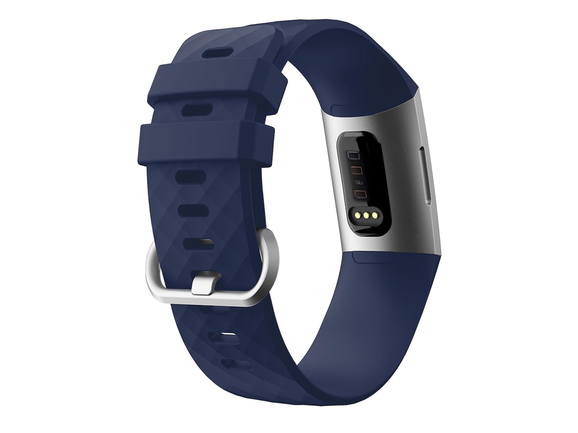 Correa de repuesto de silicona con grano de diamante para Fitbit Charge3/Charge4 Ly Ebike Smartwatch (grande)