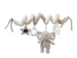 Peluche de elefante en espiral gris y beige de 35 cm Kiokids