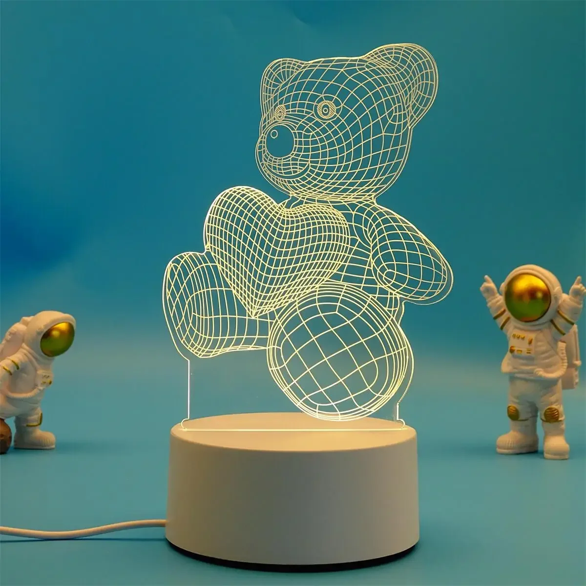 (luz Cálida) Lámpara De Noche Led 3d Creativa, Luz Decorativa Para El Hogar.
