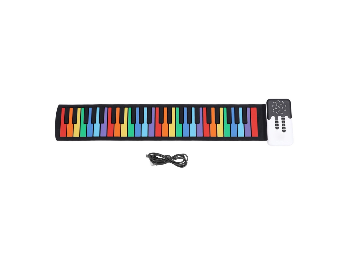 Piano Rolável Portátil De 49 Teclas Silicone Dobrável Com Alto-falante Integrado Para Casa E Viagem