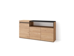 Aparadores para salón 150x75x35cm 3 Puertas Armario zapatero Roble y negro