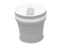 Vaso Plegable De Silicona Portátil Con Tapa Para Viajes Y Acampadas, 350 Ml.