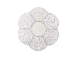 Kit De 5600 Perlas Semicirculares De Base Plana Para Manicura Y Manualidades, Con Pinzas Y Lápiz Para Extraer Los Cristales.