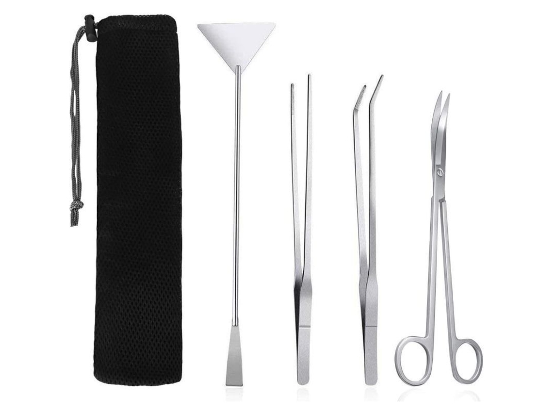 Kits De Herramientas Para Acuarios, Herramientas De Limpieza 4 En 1, Tijeras Y Pinzas De Acero Inoxidable Para Plantas Acuáticas.