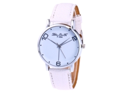Reloj De Pulsera Unisex De Cuarzo Con Dial Redondo Para Hombre Y Mujer (blanco)