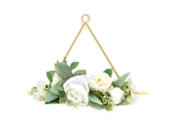 Rebe-guirnalda Artificial De Flores Com Aro De Metal Para Parede Suspensa, Ideal Para Casamentos, Lar E Cafés Triangular