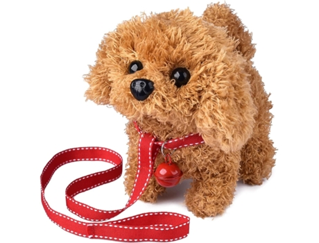 Plush husky dog toy puppy electronic interactive pet dog - walking, barking, tail wagging, stretching companion animal for kids (poodle dog)