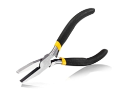 Pinzas planas de precisión para la fabricación de joyas, 12,2 cm, acero de alto carbono, mango antideslizante.