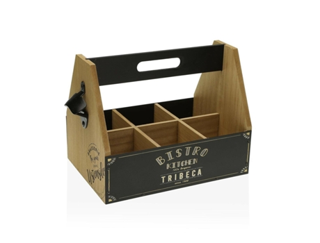 Soporte para Botellas Versa 22,5 x 29 x 18,5 cm Metal Madera MDF