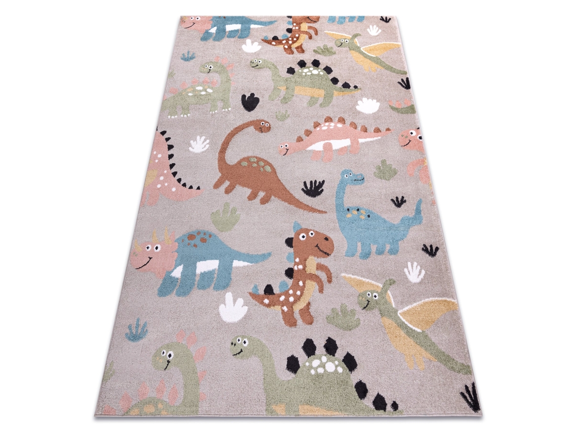 Alfombra Fun Dino Para Niños Dinosaurios Beige (280 x 370 cm)