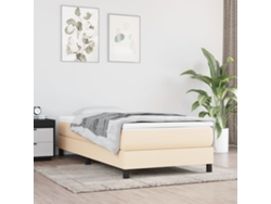 Estructura De Cama Sin Colchón Tela Crema 100x200 Cm