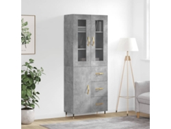 Aparador Alto Madera Contrachapada Gris Hormigón 69,5x34x180 Cm