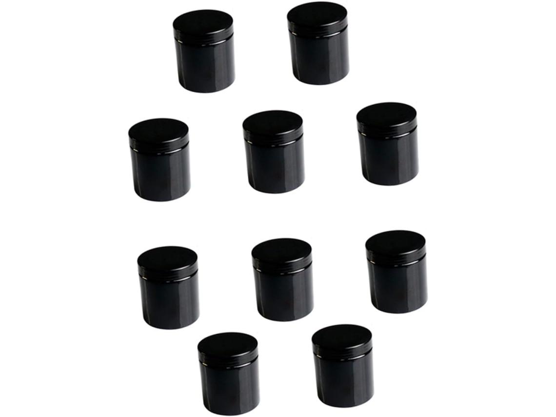 Recipientes Para Cosméticos , Impermeables Y Fáciles De Limpiar, De Pet, Color Negro, 500 Ml, Paquete De 10 Unidades.
