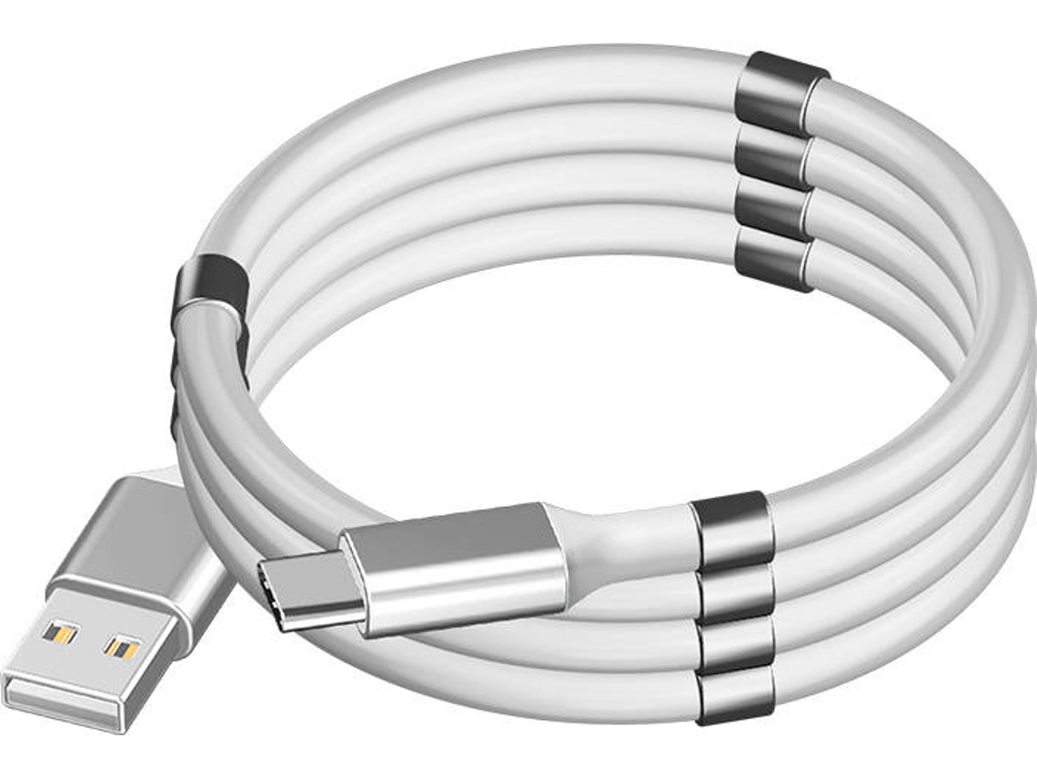 Cable ITAL PK01 (USB - USB-C - 90 cm - Blanco)