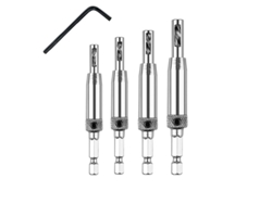 Brocas Autocentrantes Hss Para Bisagras, 5/64", 7/64", 9/64", 11/64", Con Llave Allen