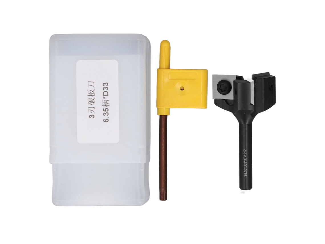 Fresa Desmontable Con 3 Dientes De Carburo E Inserto De 1/4 De Pulgada Para Trabajos De Carpintería.