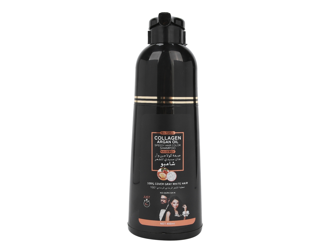 Champú Con Tinte Para El Cabello Con Colágeno Y Aceite De Argán Para Cubrir Las Canas 400 Ml