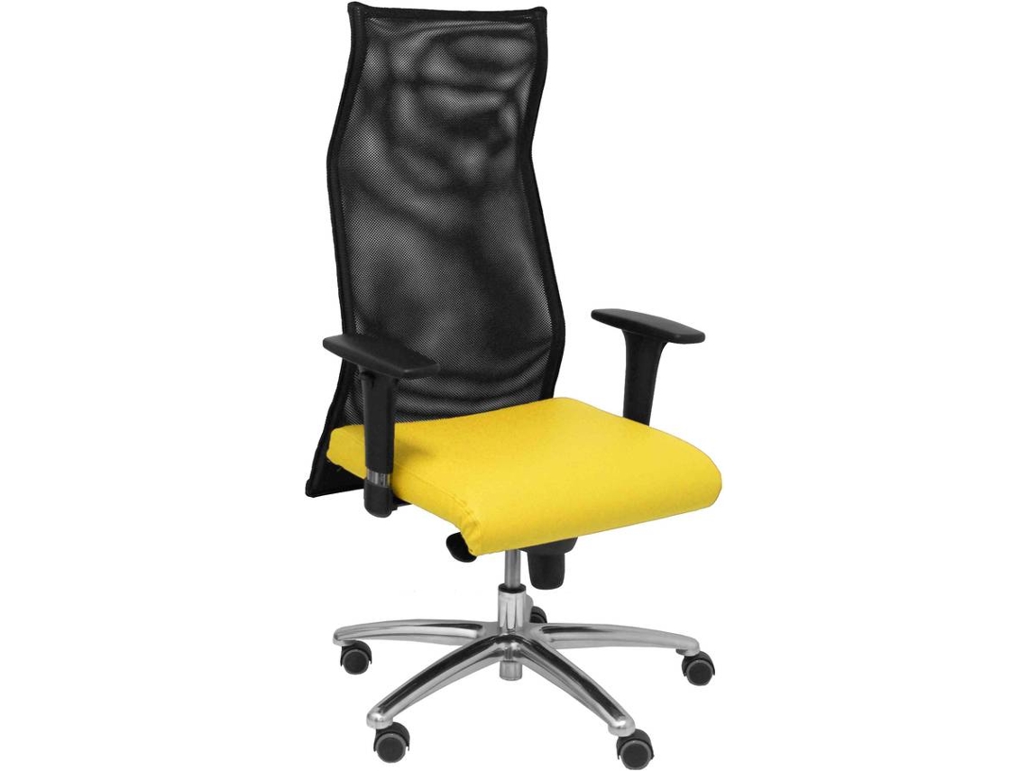Silla Ejecutiva PYC Sahuco  Amarillo (Brazos Ajustables - Malla)