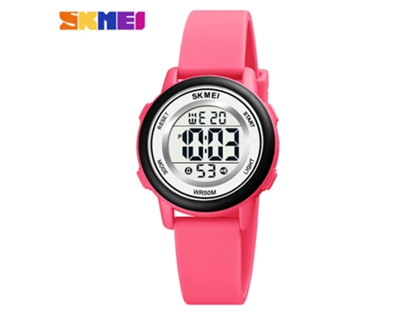 Reloj para niños Reloj de pulsera eléctrico LED para deportes al aire libre de silicona con alarma-rojo melocotón LUUCOZK