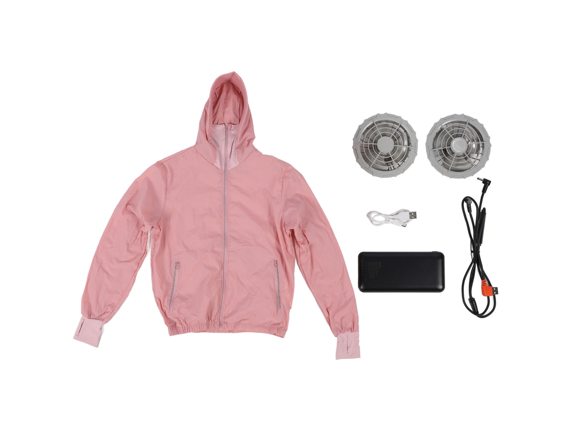 Chaqueta de mujer con batería de 20000 mAh y ventilación - Rojo coral