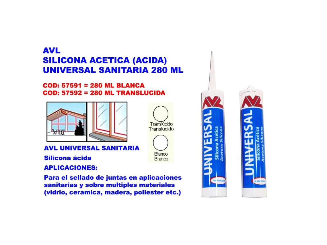 Avl silicona acida quilosa universal  280 ml transparente