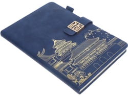 Cuaderno Planificador A5 De Estilo Retro Chino, Diario Grueso De Color Azul Oscuro