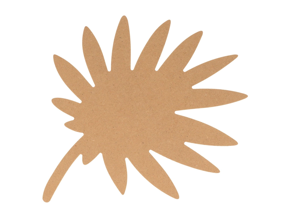 Silueta hoja de palmera de madera MDF 15 cm ARTEMIO