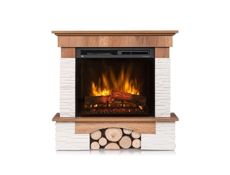 Chimenea eléctrica LED autoportante PORTO 23' Roble claro 91 x 89 x 31 OUTINFIRE