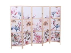 Paravent Pliant Décoratif 5 Panneaux Séparateur De Pièce 170 x 227 cm Ambiente natural Estilo zen en polietilo beige 04_0008906