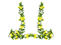 Guirnalda de flores artificiales de tela (2 unidades), con rosas falsas para arco, decoración de bodas, hogar y oficina.