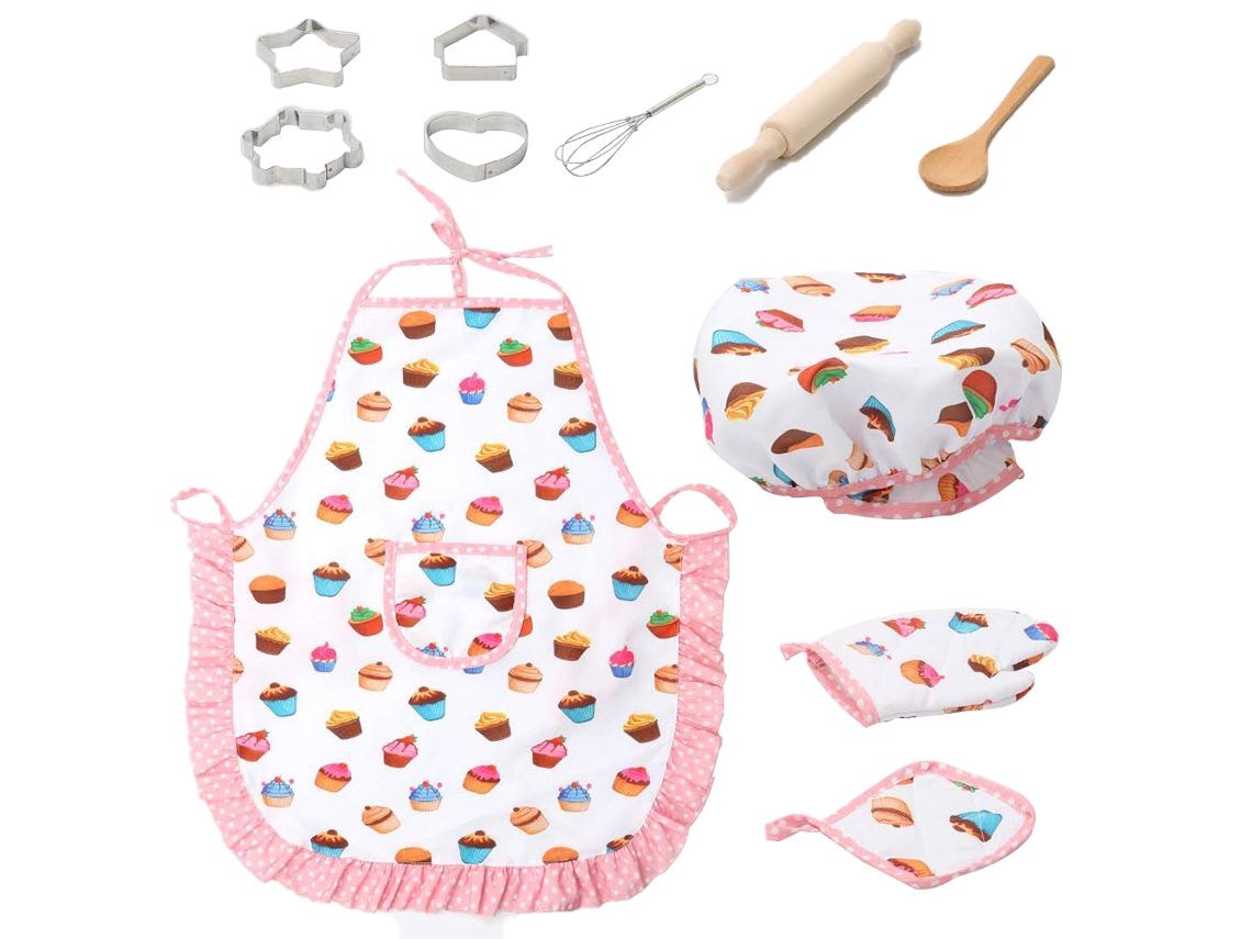-accesorios De Cocina Para Niñas Juego Interactivo De Cocina Con Delantal Gorro Y Guantes Juguetes Infantiles
