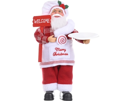 Adorno de Navidad ZMDECQNA Figura Felpa Papá Muñecos Peluche Pie Adornos Muñeca (45x20x5cm)