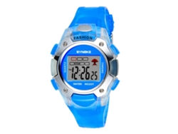 Reloj electrónico juvenil, reloj de pulsera sencillo y moderno para estudiantes, azul.