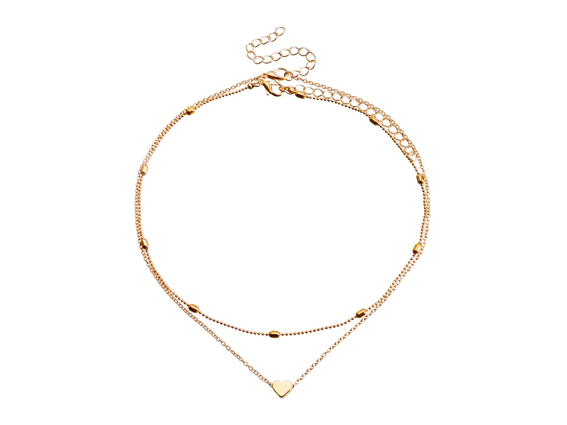 Collar Sencillo Personalizado De Varias Capas Con Forma De Corazón De Melocotón Para Uso Diario De Mujer.