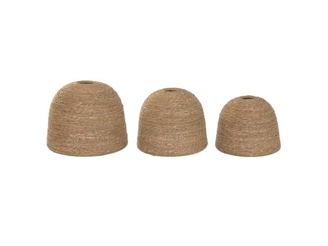 Set 3 Pantalla Seagrass Metal Natural 50x50x40cm