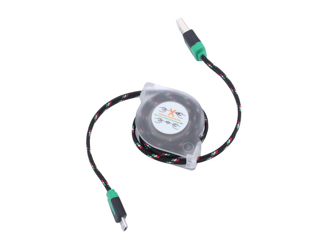 Cable De Datos Retráctil Tejido De Nailon Usb (carga Y Transmisión De Datos) Negro 90cm Para Sistema Android Micro Usb Samsung