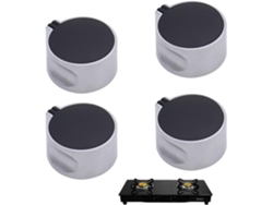 MEOIRUERY 4 Piezas de Perillas Redondas para Estufa 37 X 37 mm Perillas de Aleación de Zinc Negras de Repuesto Universales para Cocina de Gas