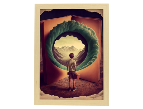NACNIC Poster Imaginación En Estilo Surrealismo Cinematográfico Ilustraciones Y Grabados De Historieta Abstracta Y Artística A4 Marcos Madera