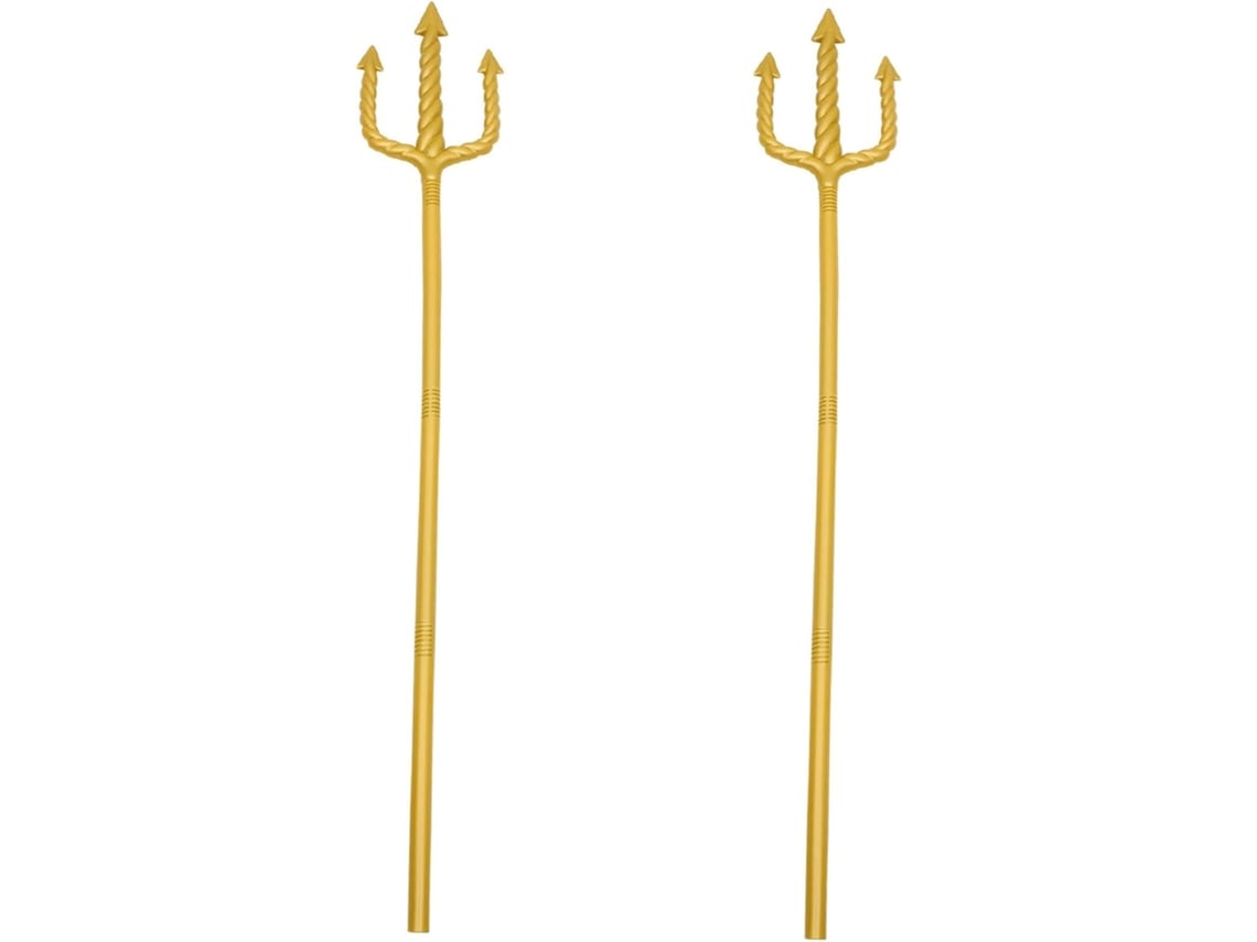 Conjunto de 2 peças com acessórios para fantasia de Halloween em formato de tridente, ideal para cosplay e festas infantis.