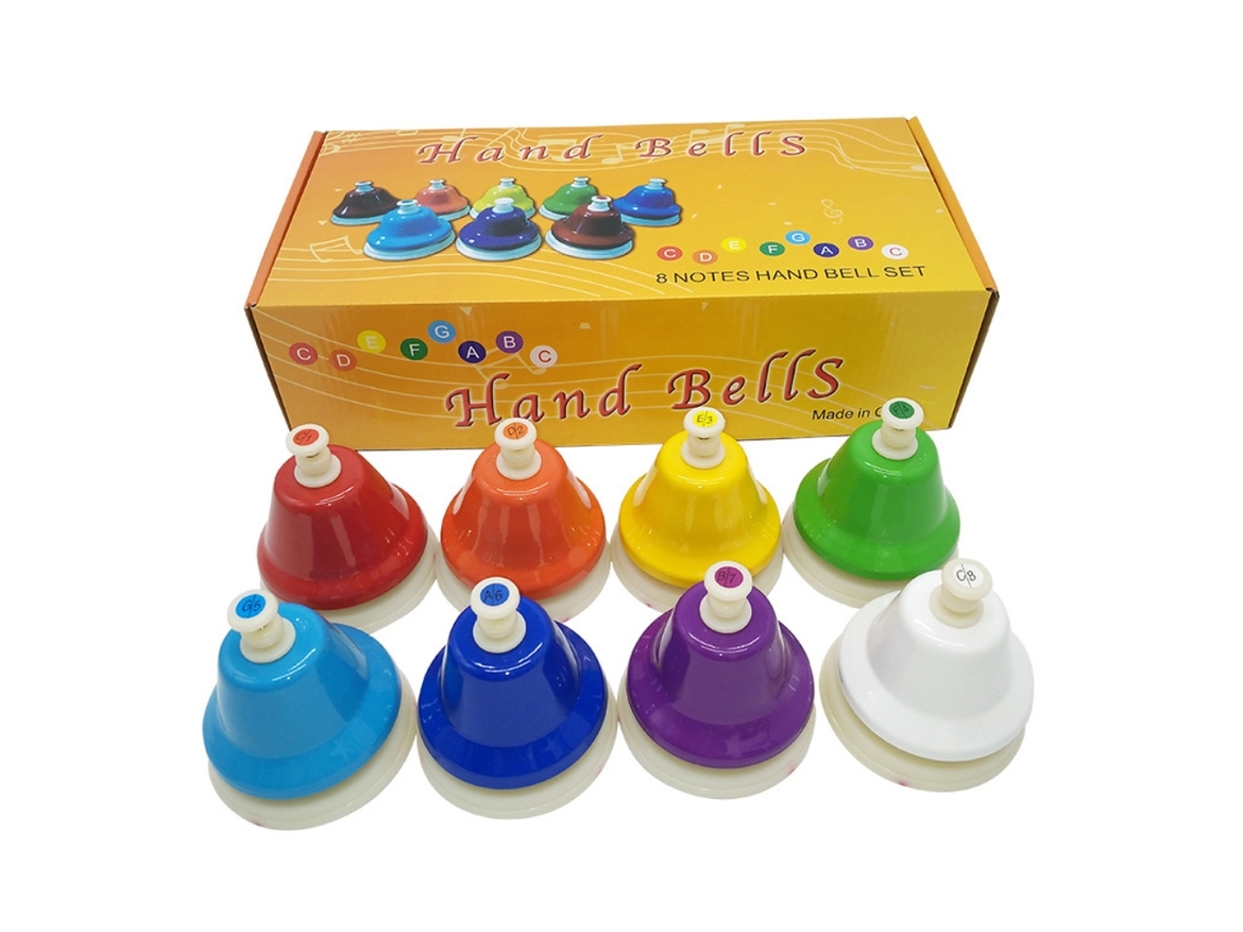 2026-8 Campanas De Mano Juguete Musical Arcoíris Set Instrumentos Percusión Niños Juguete Educativo Regalo Principiantes