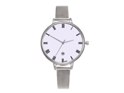 Reloj De Pulsera De Moda Para Mujer Con Brazalete De Malla De Acero, Movimiento De Cuarzo, Color Plata.