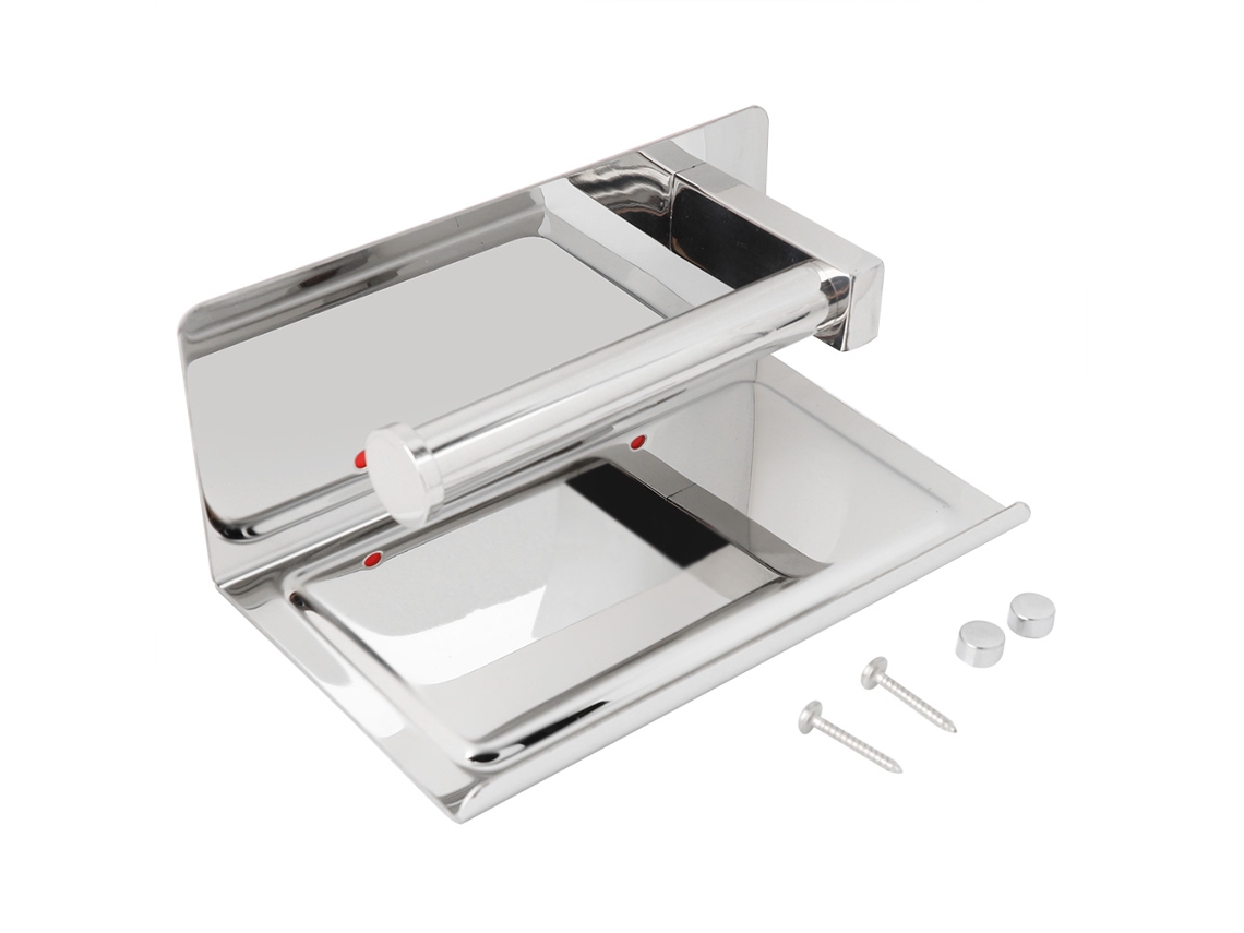 Portarrollos de papel higiénico de acero inoxidable (soporte para papel higiénico y teléfono)