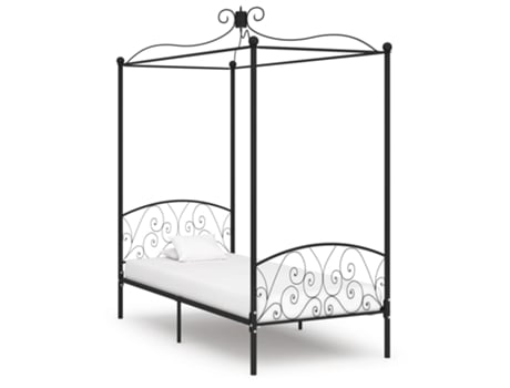 MAISON EXCLUSIVE Estructura de cama con dosel de metal negro 90X200 cm