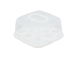 Caixa Para Bolos Relaxdays, Quadrada, Portátil, Para Bolos E Muffins, Lavável, 16x34x32,5 Cm, Branco/transparente
